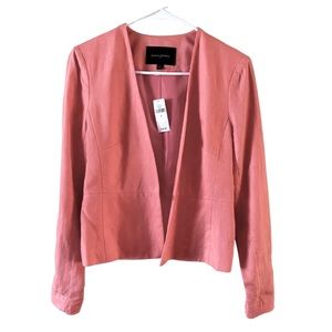 New Banana Republic Women's Coral Pink 100% Linen Blazer Jacket Size 2 Spring